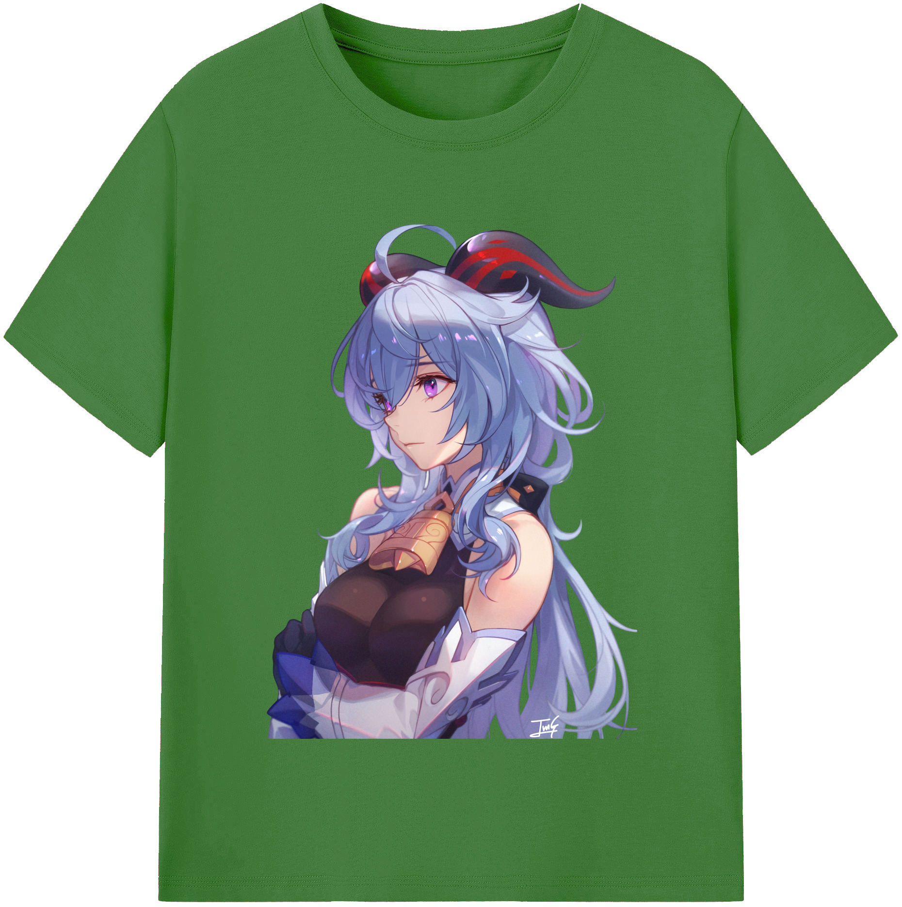 げんし神 甘雨 かんう genshin Ganyu レディースカジュアルプリントTシャツ（綿100％）